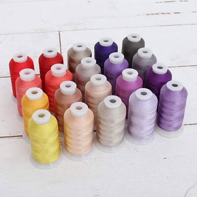 Threadart 20 Cone Polyester Embroidery Machine Thread Set Frosty Colors 1000M - Image 1 of 4