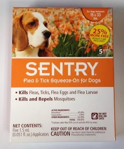 Sergeant Pet Care Product 5 Count Sentry Flea and Tick SqueezeOn Dog Drop...