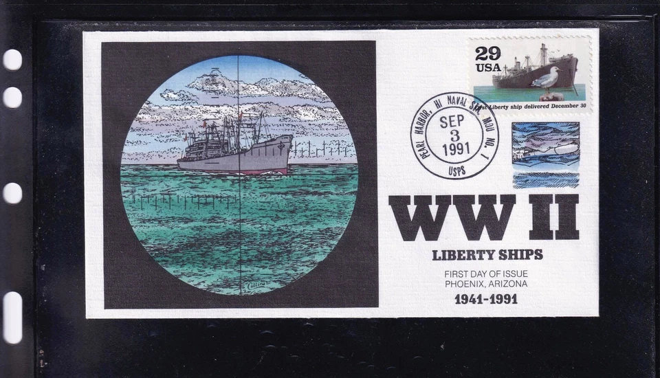 SCOTT 2559H LIBERTY SHIP COLLINS HAND PAINTED FIRST DAY COVER FDC - Image 1 of 1