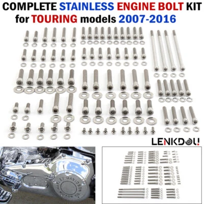 Stainless Engine Screw Bolt Kit Set For Harley Touring Street Glide Road King FL - Image 1 of 4