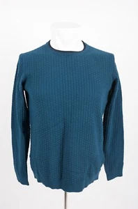 Massimo Dutti Boys Sweater Sz 13-14 Waffle Textured Blue Pullover 0903/607 NWT - Picture 1 of 6