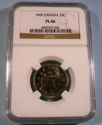 1969 CANADA 25c NGC PL 66 PROOF LIKE QUARTER - Image 1 of 3