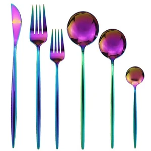 Rainbow 36-Pieces Silverware Flatware Mirror Polished Dinnerware, 18/0 Stainl... - Picture 1 of 7
