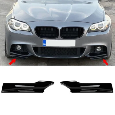 Pour BMW F10 5er M Sport 2011-2017 Spoiler Lèvre Lame Noir Jupe Pare-Choc Avant