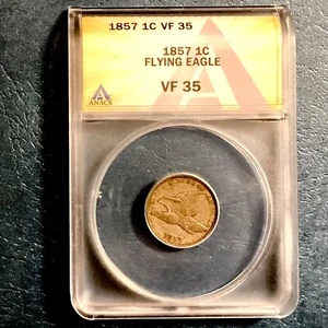 1857 US Flying Eagle Cent ANACS VF 25 - Picture 1 of 4