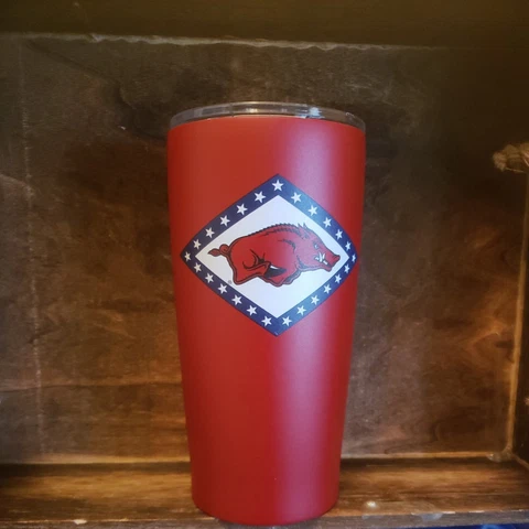 Arkansas Razorbacks 20oz red Tumbler Cup Mug Logo Brands New football ncaa Cover