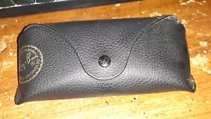 VINTAGE Ray-Ban Black Leather Case, Gold Lettering - Picture 1 of 4