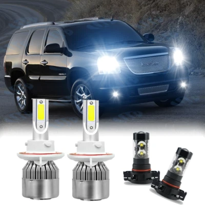 Kit de faros LED de haz alto/bajo 6000 k para GMC Yukon 2007-2014 4x bombillas Foto 1 de 4