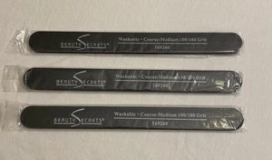 BEAUTY SECRETS Coarse/Med Nail File 100/180 Grit Washable Sold In Set Of 3-NEW - Picture 1 of 2