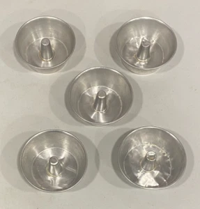 "5 mini sartenes de comida de ángel/pastel Bundt vintage de aluminio profundo de 3,5 pulgadas x 1,5""" - Imagen 1 de 8