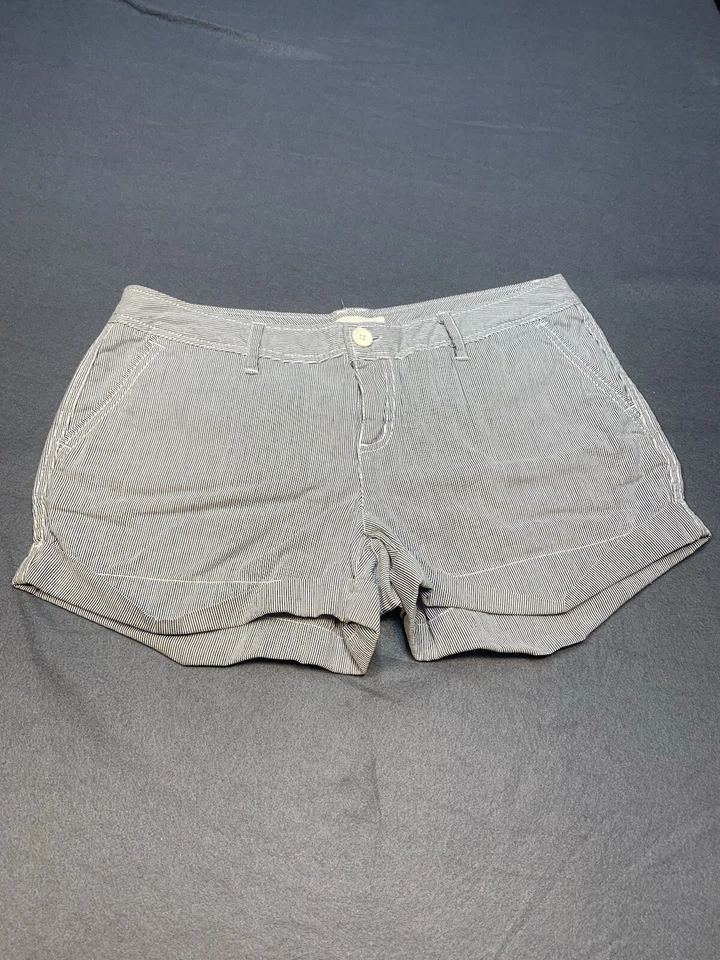 Maurices Pantalones Cortos Casuales Mujer’s 3/4 Blanco Azul Algodón Foto 1 de 4