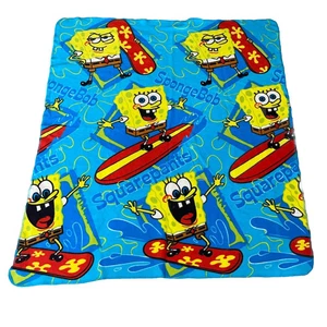 Spongebob Squarepants Fleece Throw Blanket Nickelodeon 56"x50" Blue Soft Cozy - Picture 1 of 6