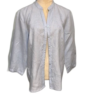 TWEEDS Top Lino Bebé Azul Manga 3/4 Bordado Talla XL Foto 1 de 4