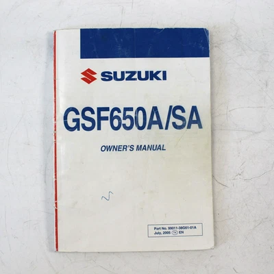 Genuine 2005 SUZUKI GSF650A GSF650SUZ2-SA K6 English Owners Manual 9901138G6101A - Image 1 of 4