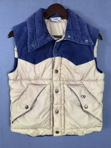 Vtg 80s OP Ocean Pacific Corduroy Puffer Vest-Small Beach Surf Skate Reversible - Picture 1 of 14