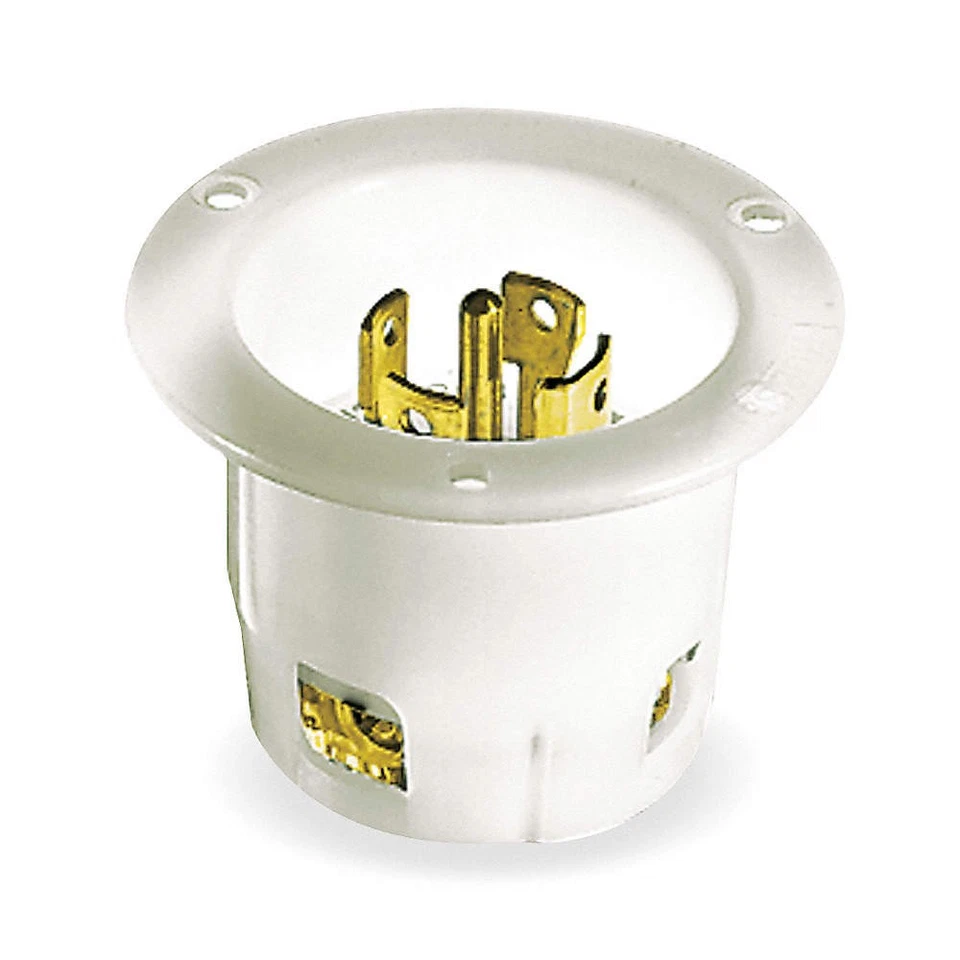 HUBBELL HBL2825 Flg LckInl,30 A;White,L22-30P,Nylon 3D660 - Image 1 of 1