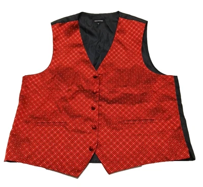Baronshire Red & Black Formal Vest XL Wedding Prom Tuxedo - Image 1 of 4