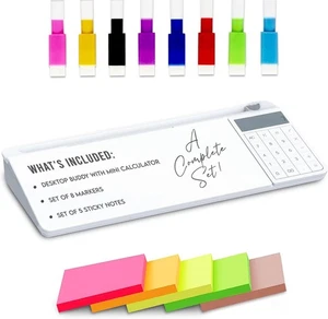Schreibtisch weiß trocken abwischbare Tafel mit einfachem Taschenrechner Glas Computer Desktop - Bild 1 von 13