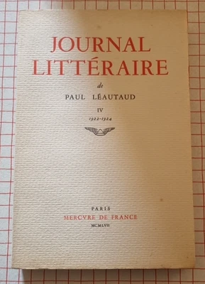 paul léautaud : journal litteraire tome 4 (1922-1924) mercure de France 1957 - Photo 1/4