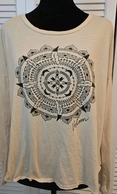 Volcom Scoop Neck Long Sleeve Dream Catcher Size LARGE NATIVE AMERICAN LOOK - Image 1 of 4