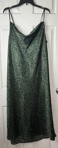 Y2K Maxi Abito Slip Donna L Raso Regolabile Cami Stampa Animale Sirena Sexy Fata - Foto 1 di 9