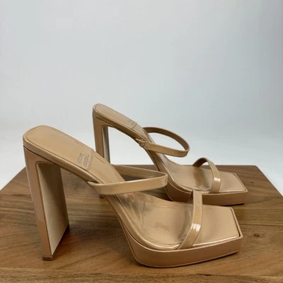 Sandalias de tacón Jeffrey Campbell Hustler de charol desnudo para mujer talla 9,5 Foto 1 de 4