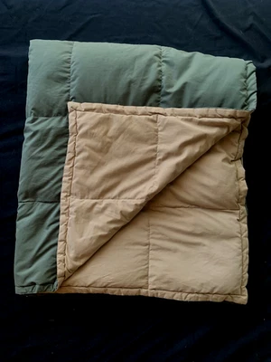 "Microfibra de oliva/bronceado sin marca relleno de plumón bajo-loft tiro/manta-48"" X 54""" Foto 1 de 4