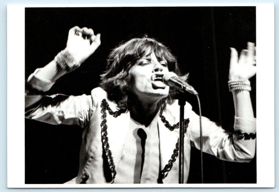 MICK JAGGER Rolling Stones músico cantante en 1976 Vincent Mentzel postal 4x6" Foto 1 de 2