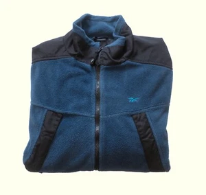 REEBOK VTG 90s Y2K BLUE POLARTEC FLEECE FULL ZIP SWEATSHIRT JACKET MENs SZ XL - Picture 1 of 7