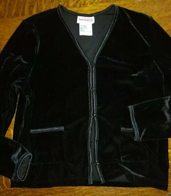 American Girl© Cardigan Junior S Black Velvety Shrug Sweater Dressy - Image 1 of 4