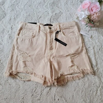 Pantalones Cortos Marca J Coquette Rosa Tiro Alto Dobladillo Deshilachado Nuevos con Etiquetas Talla 27 Foto 1 de 4