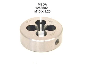 New Meda Screw Adjustable HSS Round Threading Die M10 x 1.25 (1.50"-Dia) 1253502 - Picture 1 of 4