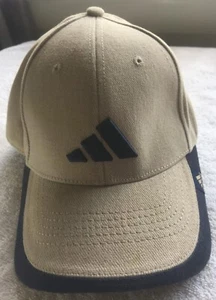 Adidas Jugend Ball Cap hellbraun/marineblau Logo Mütze verstellbarer Riemen hinten - Bild 1 von 8