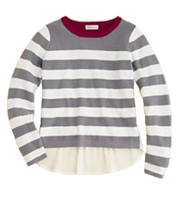 $82 Design History Girls Chiffon Back Peplum Sweater , Gray , Size Large - Picture 1 of 3