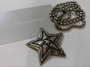 Cody Sanderson Sterling Silver Skull Star Pendant Necklace with Ball Chain used - Picture 1 of 4