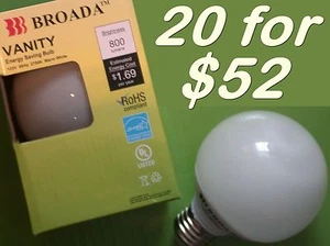 (20x) CFL Vanity Globe Compact Fluorescent Bulbs -14watt Warm White ~60w Equiv - Picture 1 of 1