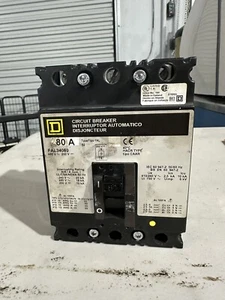 Square D Circuit Breaker FAL34080 480v-250v - Picture 1 of 2