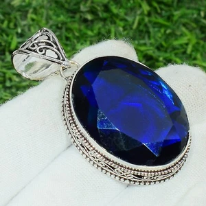 Royal Tanzanite Gemstone Handmade 925 Sterling Silver Jewelry Oval Cut Pendant - Picture 1 of 6