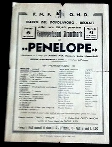 1939 PNF VOLANTINO TEATRO BESNATE - Imagen 1 de 1
