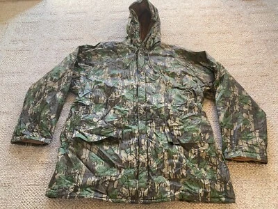 Trebark Hombres L Chaqueta Camuflaje Caparazón Suave Cremallera Caza Exterior Con Capucha PVC Foto 1 de 4