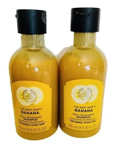 The Body Shop 2 Banana Nourishing Hair Shampoo 250ml Set Discontinued Original - Picture 1 of 5