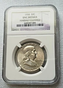 1958 Franklin Half Dollar * NGC UNC GEM DETAILS * Collector piece! BIG SALE!! - Picture 1 of 2