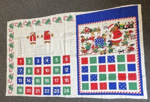 VINTAGE Advent Calendar for Christmas Countdown Fabric Panel 5 Feet 34" - Picture 1 of 10