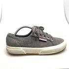 Superga Unisex Low-Top Platform 6.5 Lace Up Tennis Shoes Sneakers Wool Grey=