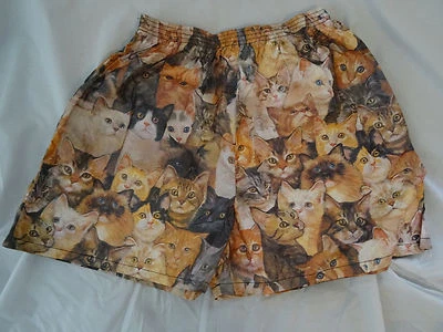 Animal Print PRIDE Cute Kittens Cat Sz S M L XL Strech Shorts Tyvek Trunks - Image 1 of 4