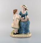 PAL, Spain. Large sculpture in glazed ceramics. Mother with daughter. 1980's.