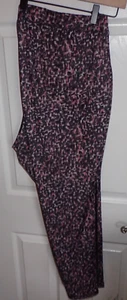 Catherine's Active Leggings Size 3X 26/28 Black Pink Abstract Pattern - Picture 1 of 5
