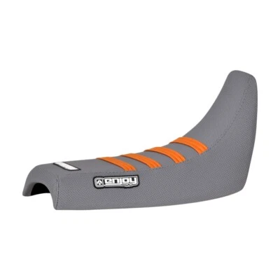 Cubierta de asiento Yamaha PW 50 PW50 de Enjoy MFG TODO GRIS con costillas naranjas #91 Foto 1 de 4
