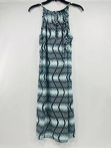 Banana Republic Sz S Women's Sleeveless Chiffon Halter Midi Dress Hawaiian - Picture 1 of 11