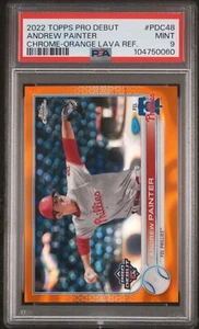 2022 Topps Pro Debut Orange Lava Chrome Refractor Andrew Painter 10/25 PSA 9 - Picture 1 of 2